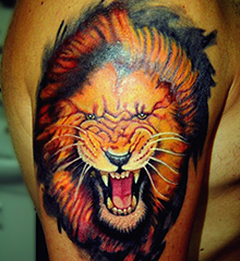 татуировка лев энимал